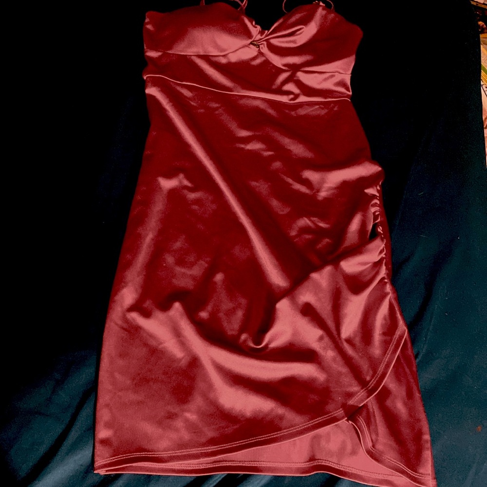 Red dress with small slit